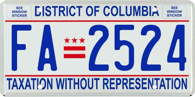 DC license plate FA2524