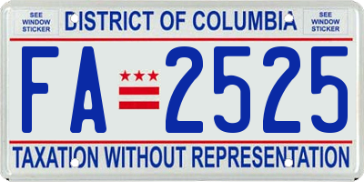 DC license plate FA2525