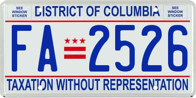 DC license plate FA2526