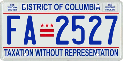 DC license plate FA2527