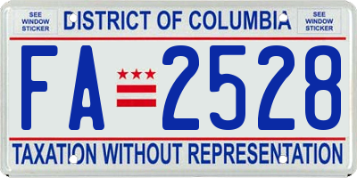 DC license plate FA2528