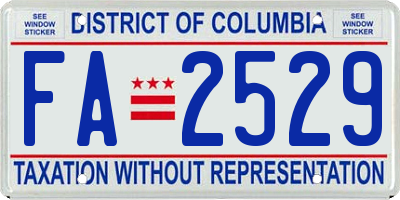 DC license plate FA2529