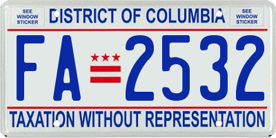 DC license plate FA2532