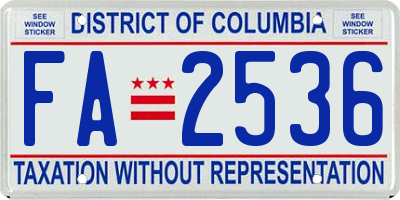 DC license plate FA2536