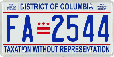 DC license plate FA2544