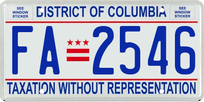 DC license plate FA2546