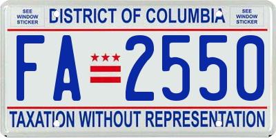 DC license plate FA2550