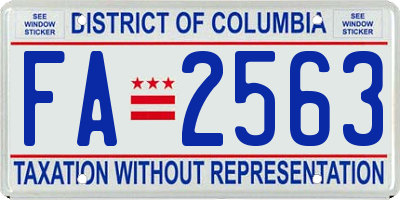 DC license plate FA2563