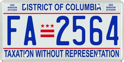 DC license plate FA2564