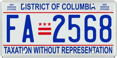 DC license plate FA2568