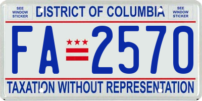 DC license plate FA2570