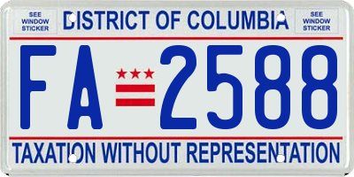 DC license plate FA2588