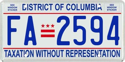 DC license plate FA2594