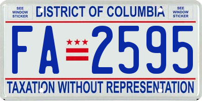 DC license plate FA2595