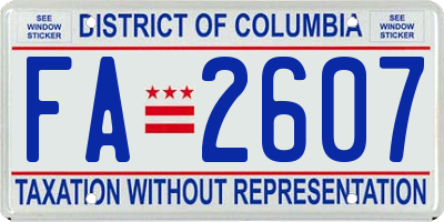 DC license plate FA2607