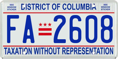 DC license plate FA2608