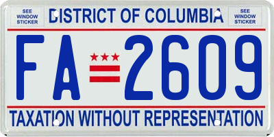 DC license plate FA2609