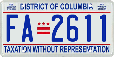 DC license plate FA2611