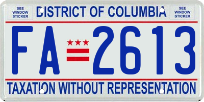 DC license plate FA2613