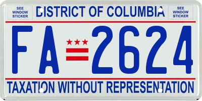 DC license plate FA2624