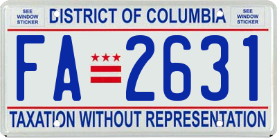 DC license plate FA2631