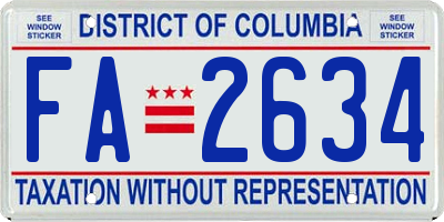 DC license plate FA2634