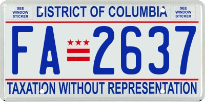 DC license plate FA2637