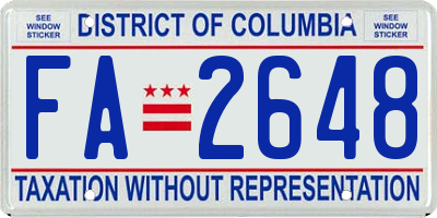 DC license plate FA2648