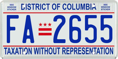 DC license plate FA2655