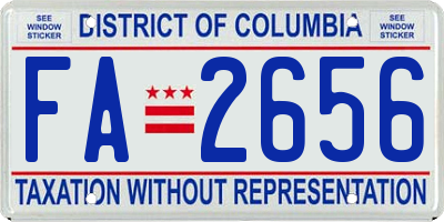 DC license plate FA2656