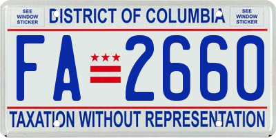 DC license plate FA2660