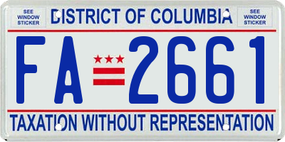 DC license plate FA2661