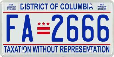 DC license plate FA2666