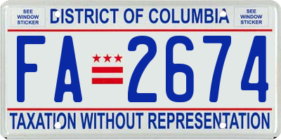 DC license plate FA2674