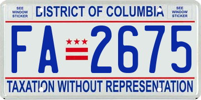 DC license plate FA2675