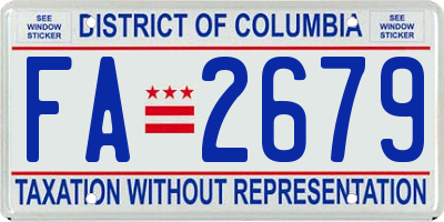 DC license plate FA2679