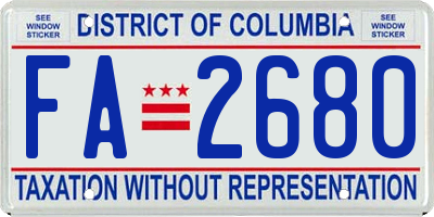 DC license plate FA2680