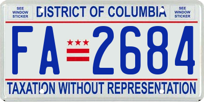 DC license plate FA2684