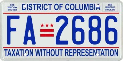 DC license plate FA2686