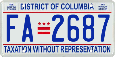 DC license plate FA2687