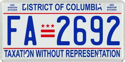 DC license plate FA2692