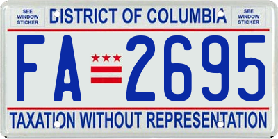 DC license plate FA2695