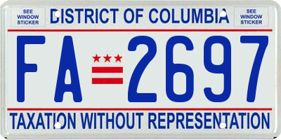 DC license plate FA2697