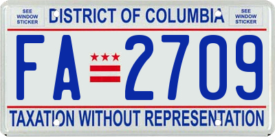 DC license plate FA2709