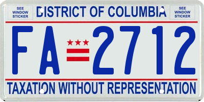 DC license plate FA2712