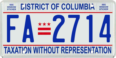 DC license plate FA2714