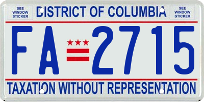 DC license plate FA2715