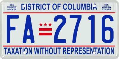 DC license plate FA2716