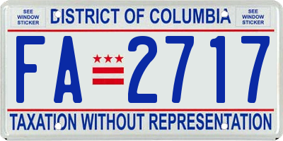 DC license plate FA2717