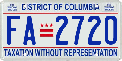 DC license plate FA2720